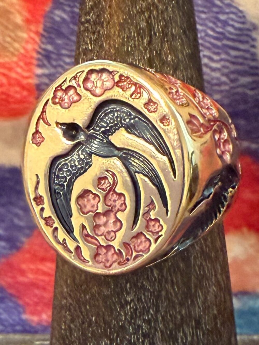 Sundance Bird Plum Blossom Signet Ring